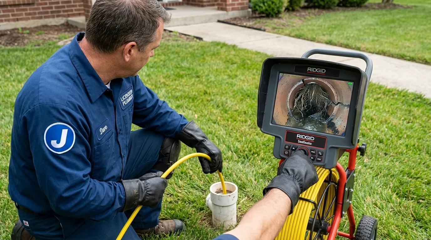 Sewer camera inspection being performed by Johns Plumbing LLC in Dunlap